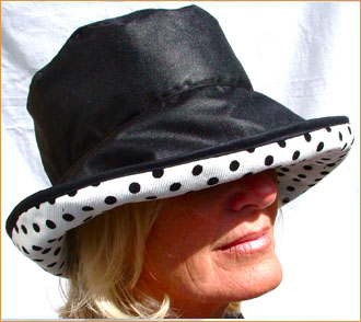 Blavk wax White Spotted wide Brim