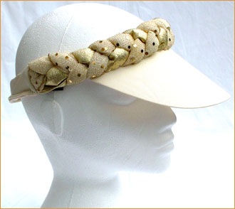 Cream & Gold Plaited Visor