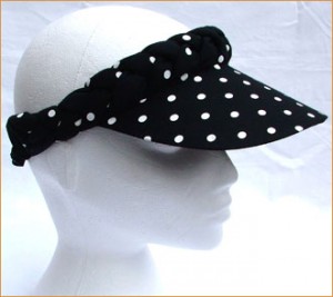 Black & White Polka Dot Plaited Visor