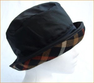 Black Wax with Multicolour Tartan under Brim Black Wax with Multicolour Tartan under Brim