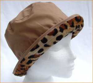 Camel Wax and Leopard Faux Fur Reversible Hat
