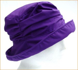 Deep Purple Ruched Showerproof Hat