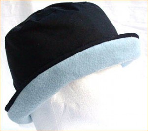 Dark Navy Wax Hat with Pale Blue Fleece Underbrim