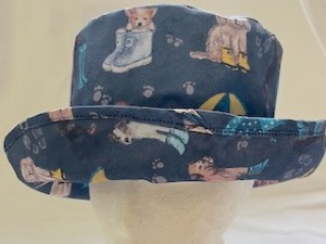 Denim Blue Dogs Pattern Wax Waterproof Hat